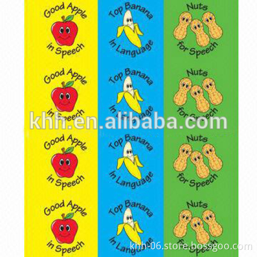 Colorful lable sticker cute printed decorated book or praise for children